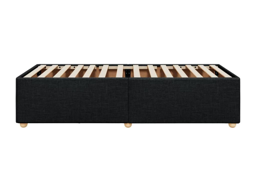 Black bed frame without mattress, 80x200 cm, fabric, UESP21818