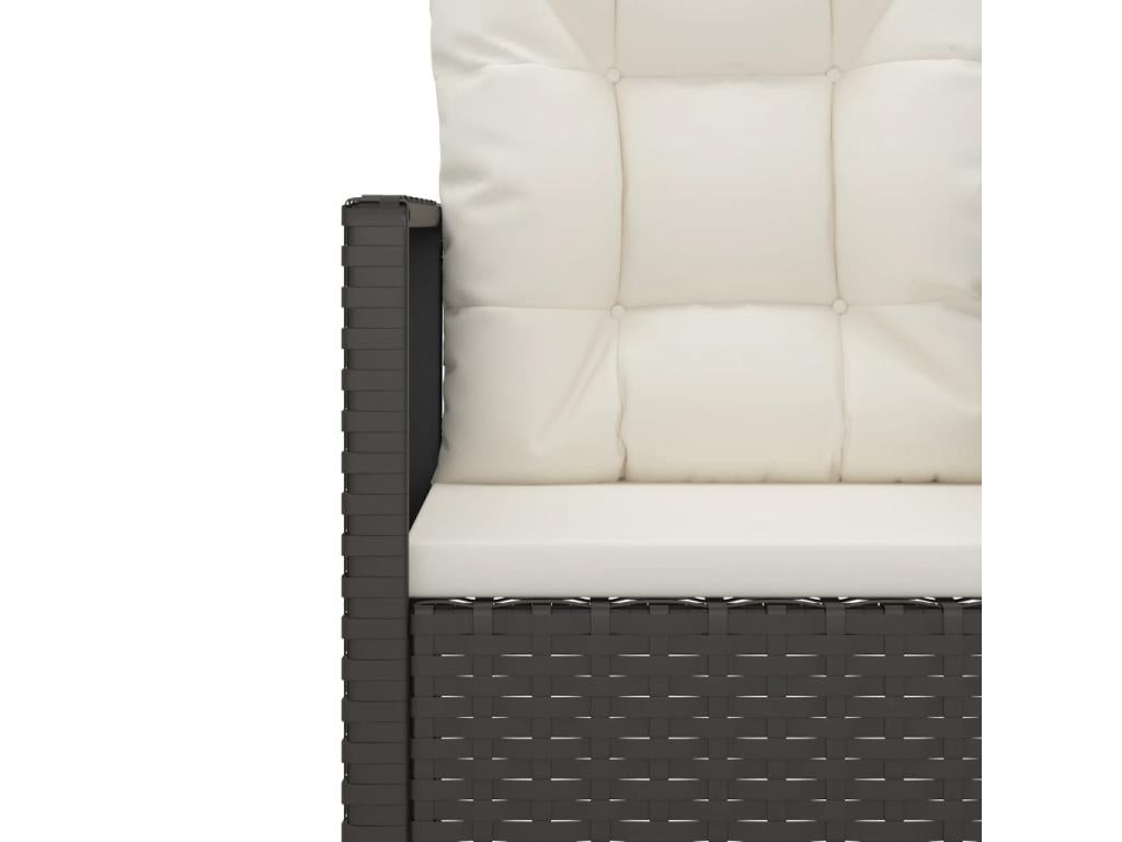 4-piece outdoor furniture set with cushions, black woven resin, ZAZG62186