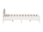 Bed frame with white headboard, 150x200 cm, solid pine wood, GMXI87487