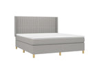 Bed base with mattress, light grey, 160x200 cm, fabric VGYF14190