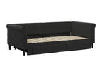 Daybed with pull-out bed and drawers, black, 90x190 cm, velvet, VJEJ37369