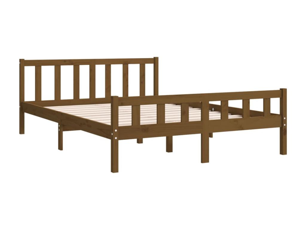 Bed frame Honey brown Solid wood 140x200 cm OUZK08319