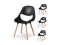 Set of 4 black dining chairs with wooden legs AYED03441