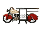 Motorcycle bottle rack in wood and red metal 220x40x100h GVBL60808
