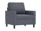 3-piece sofa set with dark grey velvet cushions WLUL62451