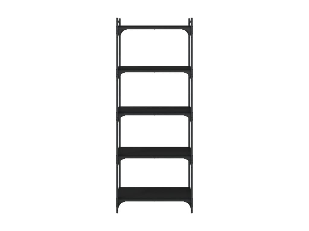 5-tier black bookcase, 60x30x154 cm, engineered wood, LCOX50372