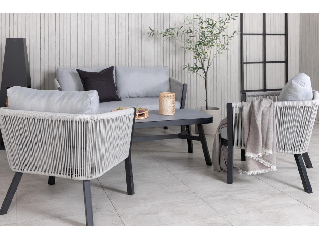 Elariva 4-piece garden set, black and grey. MCHH54648