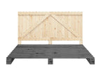 Grey bed frame and headboard 200x200 solid pine wood KBQZ48989