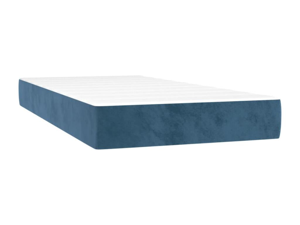 Bed base and dark blue mattress 120x190 velvet TMHP94184