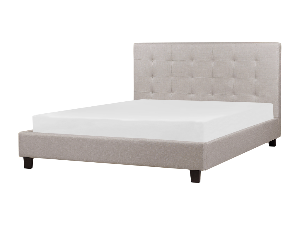 Bed with slatted base, fabric, 160x200 cm, light grey, KLPG92081