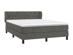 Bed base and mattress, Dark Grey 140x200 Velvet YDDO94153