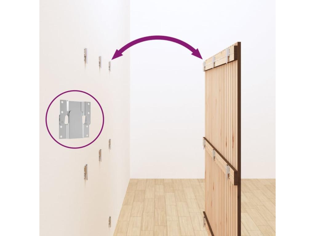 Wall-mounted headboard, honey brown, 140x3x110 cm, solid pine wood, JBCU09488