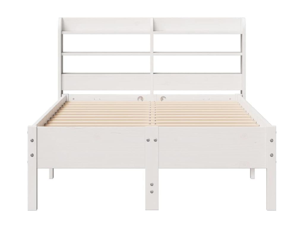 Bed frame without mattress, white, 100x200 cm, solid pine wood, YTVS39731