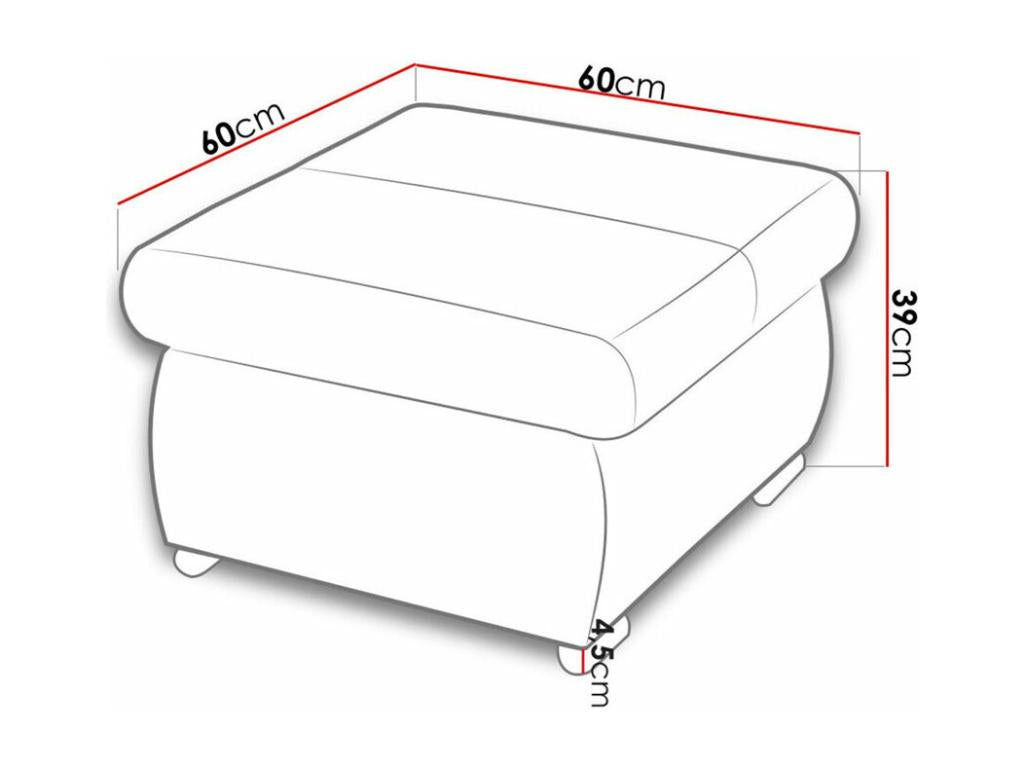 Pouf 122 Light Brown 39x60x60cm Upholstery Metal Legs LTPZ51109