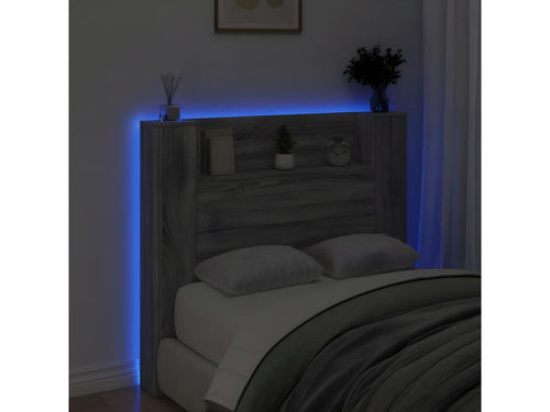 Grey LED Headboard Wardrobe 120x16.5x103.5 cm FNVC89506