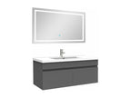 Bathroom vanity unit 100cm Anthracite single sink with illuminated mirror, 3 colors, dimmable LRHS41173