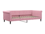 Daybed with pull-out bed and pink velvet mattress 90x200 cm QAXB14945