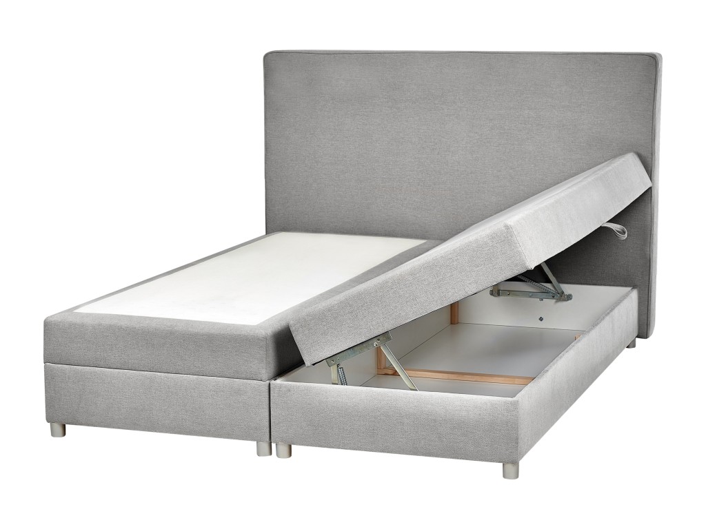 Box spring bed, fabric, 160x200 cm, light grey, YEYN46760