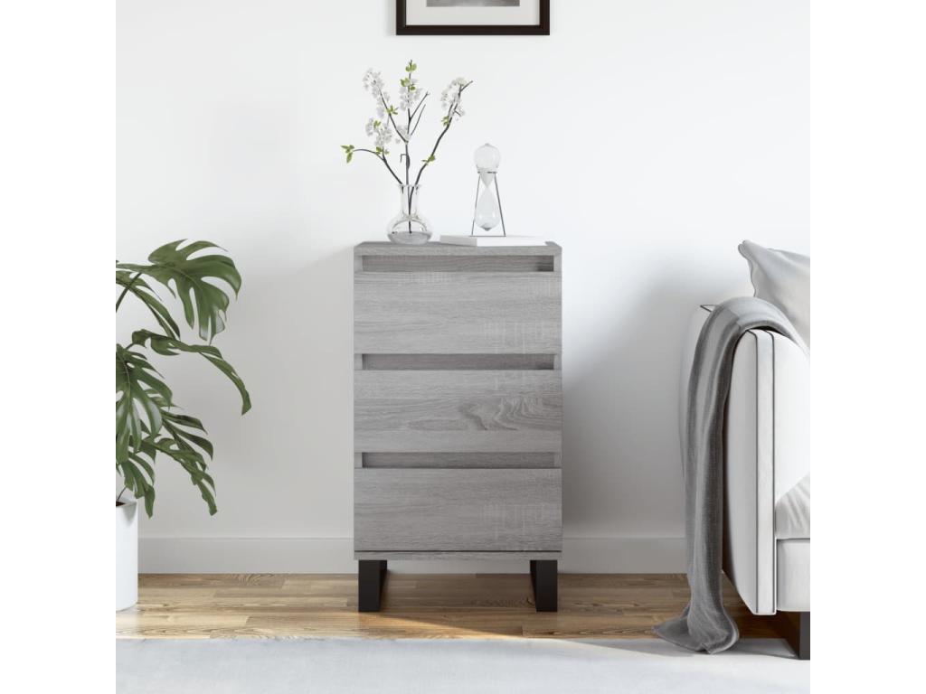 Grey sideboard 40x35x70 cm engineered wood DPCW79224