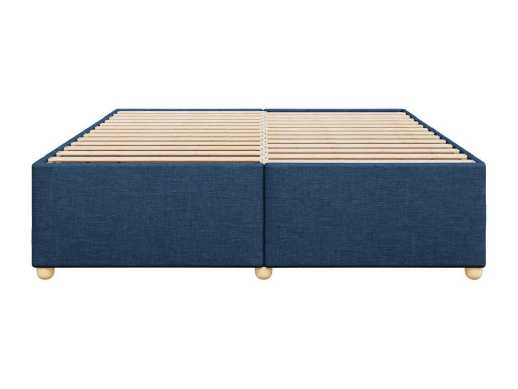 Bed frame without mattress, blue, 200x200 cm, fabric, IUNI15792