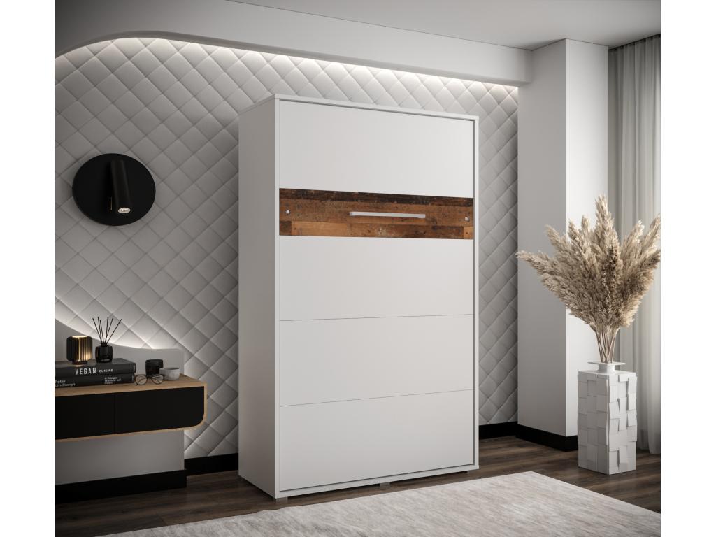 Vertical wall bed, 120x200 cm, white, old style, KJYG64740