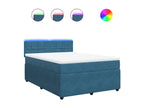 Bed base and blue 140x200 cm velvet mattress NVWD79592