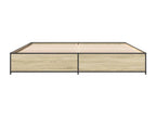 Oak bed frame 200x200 engineered wood and metal OXEC38017