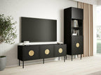 101 Craft Oak TV Stand - Black 151x61x40cm DVYN96250