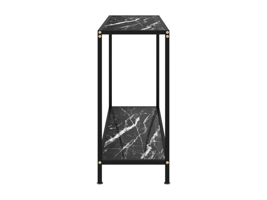 Black console table 100x35x75 cm Tempered glass UTRP89516