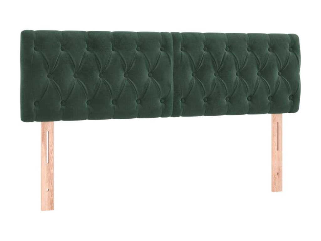 Dark Green LED Headboard 144x7x78/88 cm Velvet EXEE51182