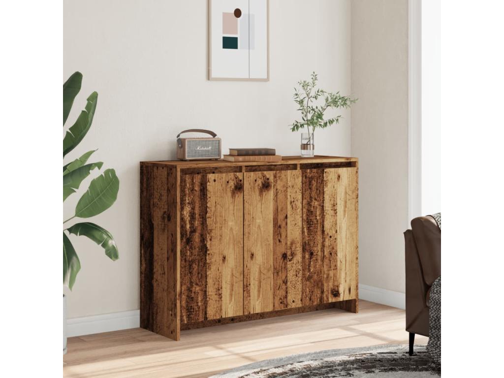 Reclaimed wood sideboard 102x33x75 cm engineered wood YHOK01700