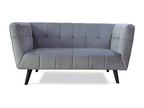 Straight velvet sofa for 2 people - 164x90x76cm - grey GDDJ47080