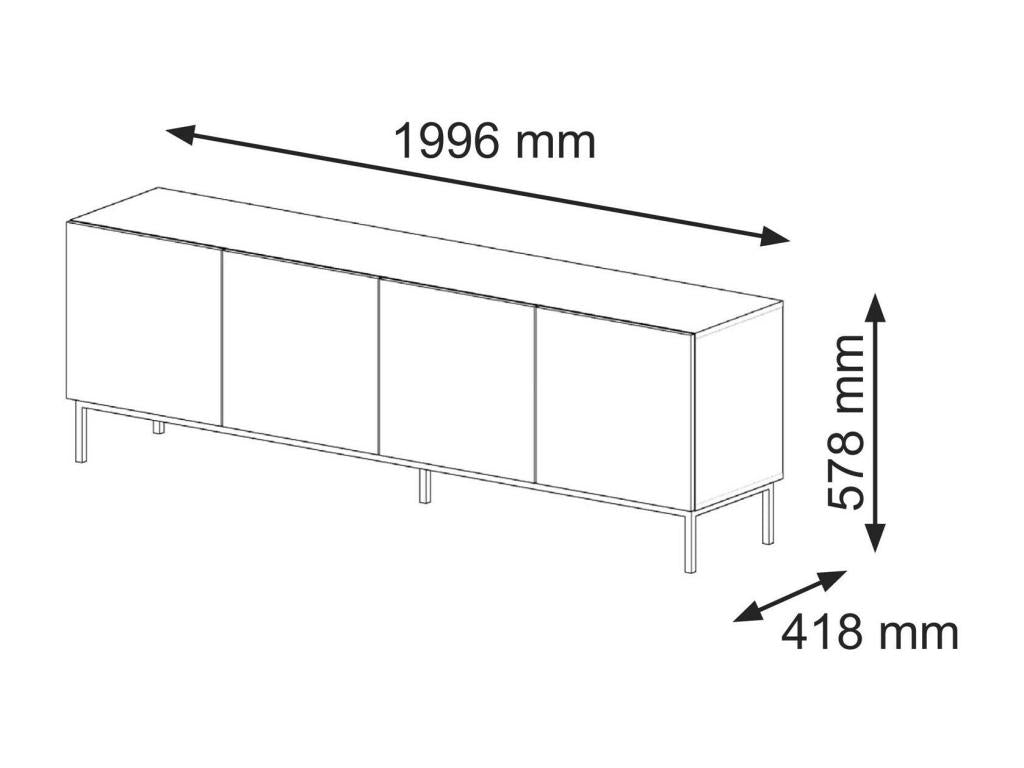 Tv Unit B RTV200 4D 200x42x58 Beige HEDS79167