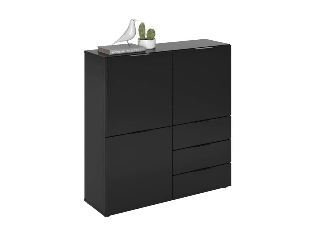 Lysvia Chest of Drawers with 3 Doors and 3 Drawers, Black TRCR03870