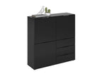 Lysvia Chest of Drawers with 3 Doors and 3 Drawers, Black TRCR03870