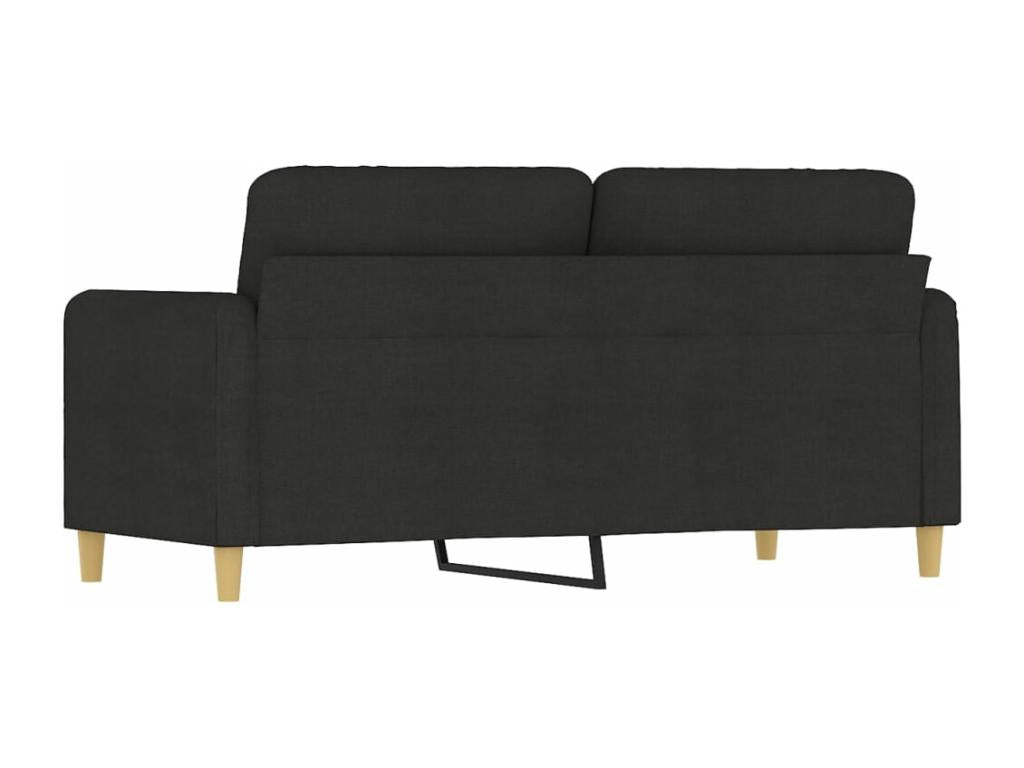 2-seater sofa, black, 140 cm, fabric, MDJE35442