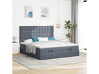 Bed frame with dark grey 180x200cm velvet mattress MYHD36848