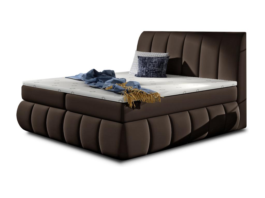 Elariva brown imitation leather quilted continental bed-180x200 QYVU01661
