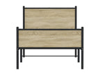 Metal bed frame without mattress, oak finish, 90x190 cm, MGRK97801