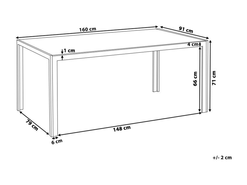 Elariva KOBW91997 Black Glass Garden Table
