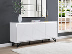 3-door sideboard with LEDs in MDF - White lacquered - Elariva WGXZ18774
