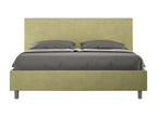 Bed with upholstered slatted base 160x210 microfiber green Lysvia GLAU77179