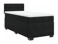 Bed base with mattress, black, 90x190 cm, velvet, VGDV38650