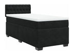 Bed base with mattress, black, 90x190 cm, velvet, VGDV38650