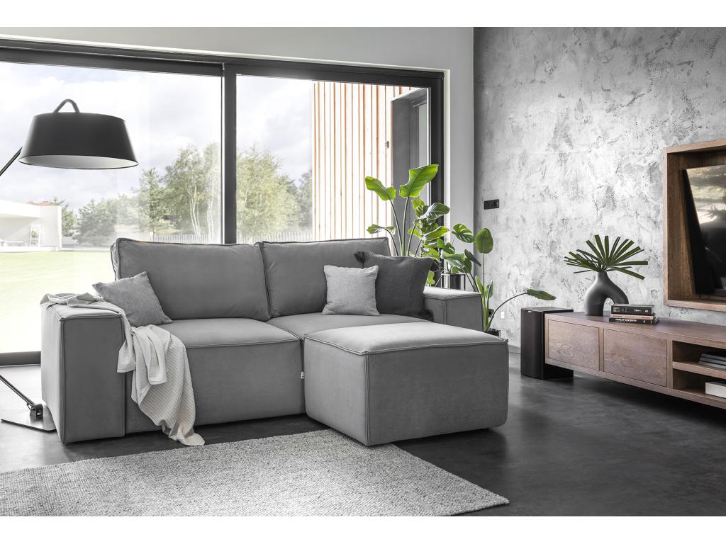 Lysvia 260cm 4-seater convertible sofa in light brown fabric AUXC34076