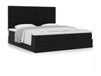Bed frame with black 180x200cm velvet mattress AHZP82190