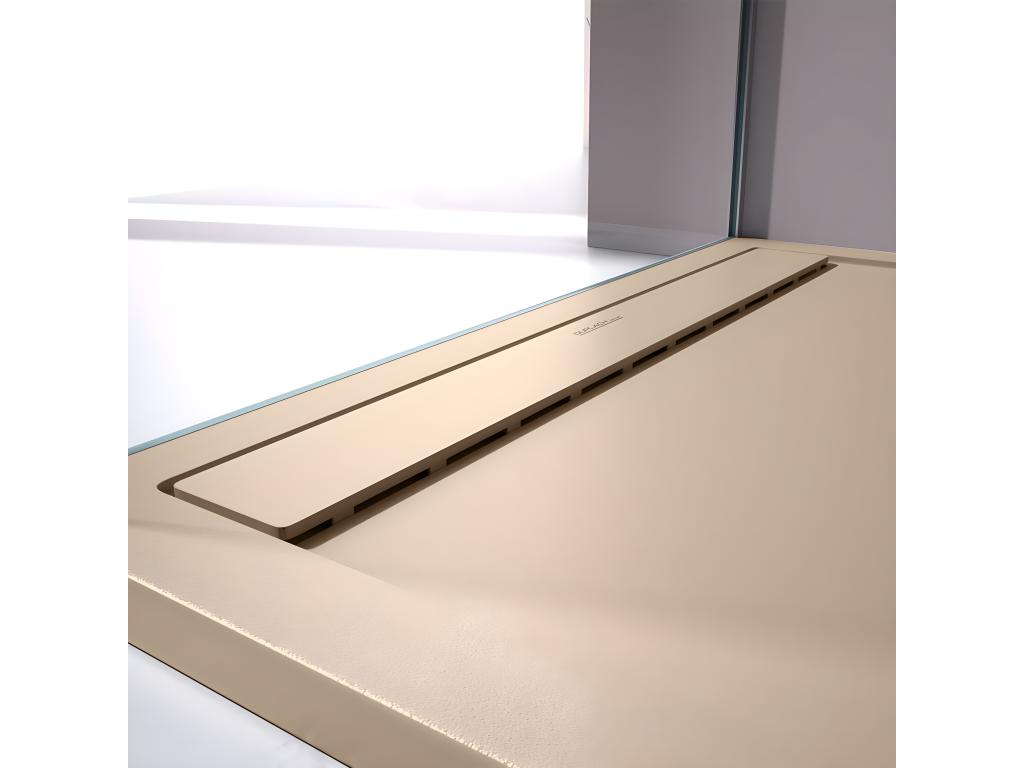 Shower tray with smooth finish and colored grid - 160x80 cm RSDE37507