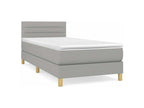 Bed base with mattress, light grey, 100x200 cm, fabric, YQMT76698