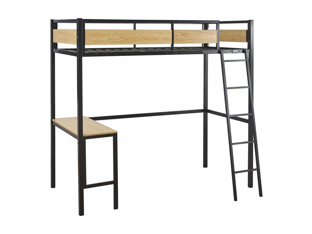 Loft bed with desk - 90x190 cm - Black KAOL96331