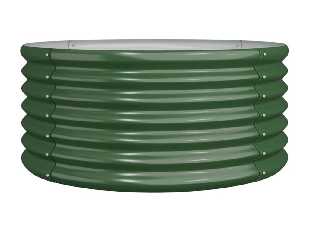 Powder-coated steel garden planter 80x80x36 Green FQYS04997